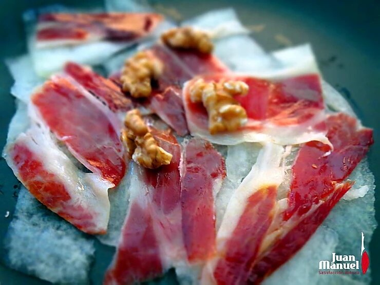 carpaccio de melón con jamón ibérico Juan Manuel
