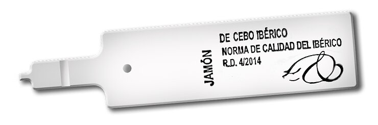 etiquetas del jamón blanca