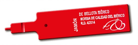 etiquetas del jamón roja