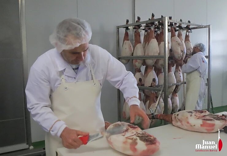 perfilando un jamón ibérico Juan Manuel
